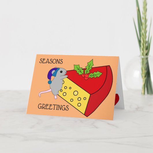 Saison Grüße Maus Käse Spaß Funny Karte (Vorderseite)