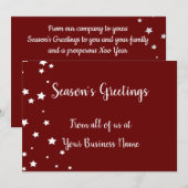 Saison Grüße nicht religiöse rote Karte (Vorne/Hinten)