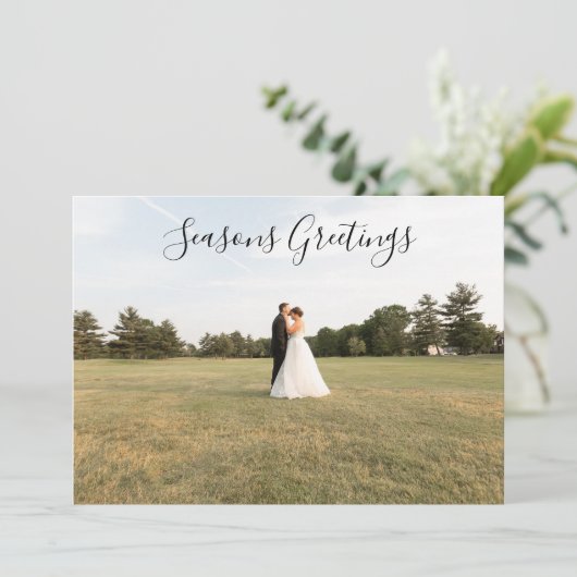 Saison-Grüße Script Photo Karte (Stehend Vorderseite)