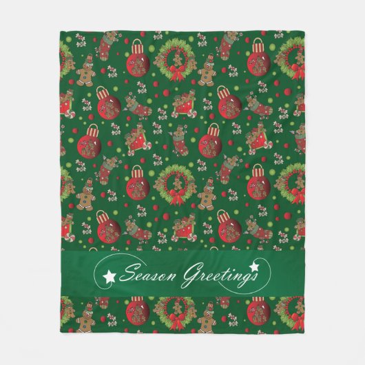 Saison Grüße Weihnachten Gingerbrot Männer Fleecedecke (Vorderseite)