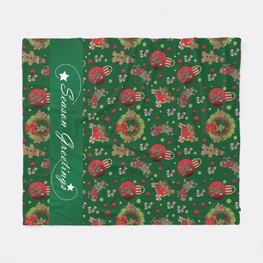 Saison Grüße Weihnachten Gingerbrot Männer Fleecedecke (Vorderseite (Horizontal))