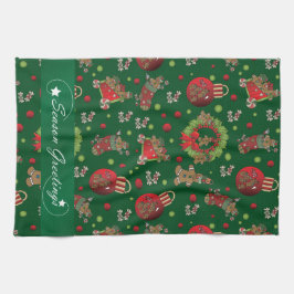 Saison Grüße Weihnachten Gingerbrot Männer Handtuch