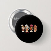 Saison Herbst Horror Film und Kaffeehaus Button (Vorne & Hinten)