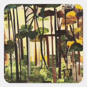 Saison II. Papierschneiden von Therese Kramer Quadratischer Aufkleber