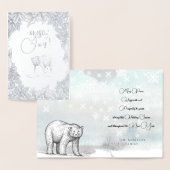 Saison Joy Forest Bär Weihnachtsgrüße Silver Folienkarte (Anzeige)