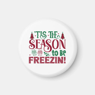Saison um lustig Frostige Winter Schneemann zu sei Magnet