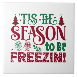 Saison, um lustig zu Frost Winter Schneemann Fliese