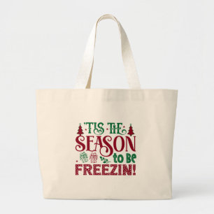 Saison, um lustig zu gefrieren Winter Schneemann Jumbo Stoffbeutel