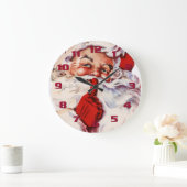 Saisonale Dekoration und Whimsical Santa Claus Große Wanduhr (Zuhause)