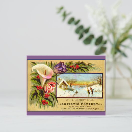 Saisonale Erinnerung: Skaten Postkarte (Stehend Vorderseite)