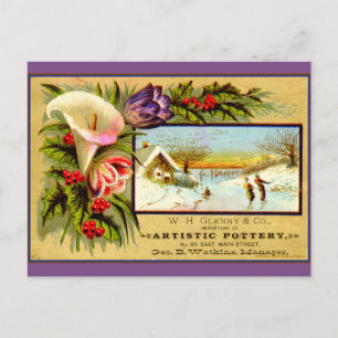 Saisonale Erinnerung: Skaten Postkarte