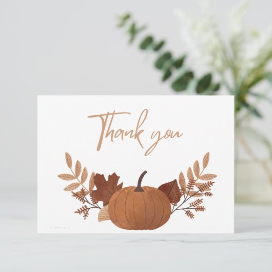 Saisonale Fall Pumpkin Danke Karte (Stehend Vorderseite)
