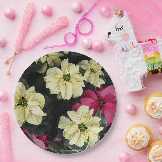 Saisonale Feiertage Poinsettias Pappteller (Party)