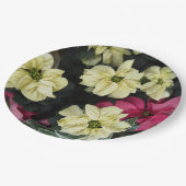 Saisonale Feiertage Poinsettias Pappteller (Schrägansicht)