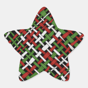 Saisonale Grafik-Farbenfrohe Wölfe Burlap Stern-Aufkleber