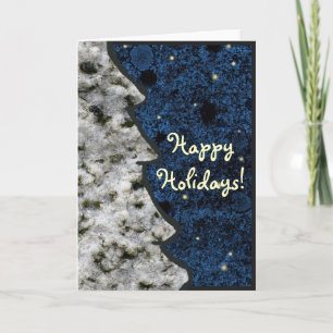 Saisonale Granite Rock Textur Blue Happy Urlaub Feiertagskarte