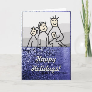 Saisonale Happy Holidays Blue mit Foto Feiertagskarte
