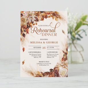 Saisonale Herbst- und Herbstkupfer-Blume und -Blät Einladung