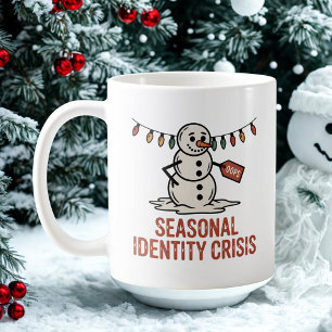 Saisonale Identitätskrise Weihnachtsmann schmilz Kaffeetasse