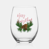 Saisonale Kiefernnadeln vergnügen alles Weinglas Ohne Stiel (Vorderseite)