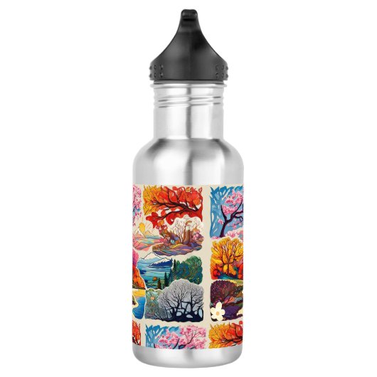 "Saisonale Landschaften vereinen sich" Edelstahlflasche (Rechts)