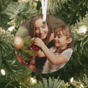 Saisonale Mutter- und Tochter-Familien-Weihnachtsb Ornament Aus Glas