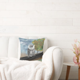 Saisonale Owl Malerei in Nature Wonders Kissen