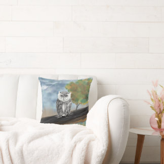 Saisonale Owl Malerei in Nature Wonders Kissen