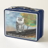 Saisonale Owl Malerei in Nature Wonders Metall Brotdose (Rückseite)