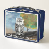 Saisonale Owl Malerei in Nature Wonders Metall Brotdose (Vorderseite)