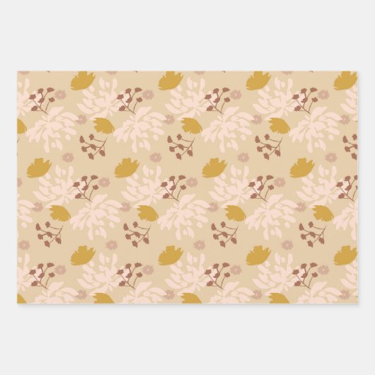 Saisonale Pastelltöne Herbst Geschenkpapier Set (Vorderseite)