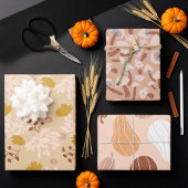 Saisonale Pastelltöne Herbst Geschenkpapier Set