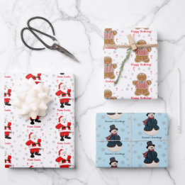 Saisonale Personalisierte Geschenkmarke Geschenkpapier Set