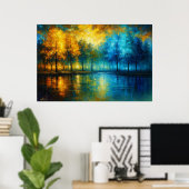 Saisonale Reflexionen - Herbstgold trifft Winter Poster (Heimbüro)