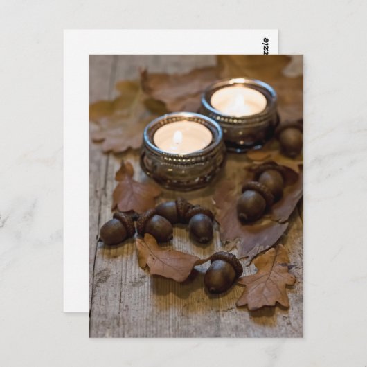 Saisonale rustikale Autokorns Blätter noch Leben Postkarte (Vorne/Hinten)