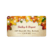 Saisonale Saison: Herbst bringt Rustikal Burlap Adressaufkleber (Vorne)