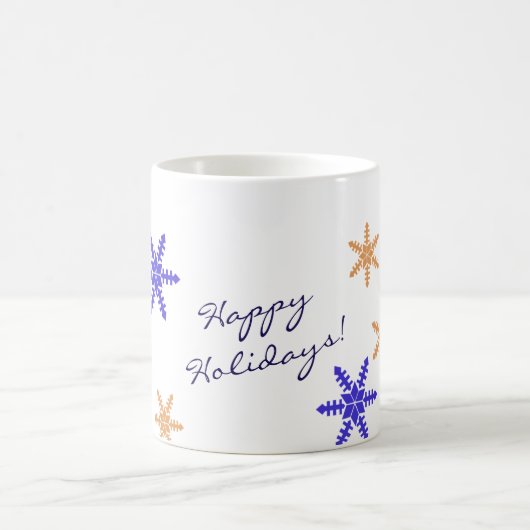 Saisonale Schneeflocken Gute Ferien mit Text Kaffeetasse (Mittel)
