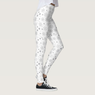 Saisonale Schneeflocken und Sterne Leggings