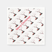 Saisonale Scottie Dog Art und Robins Serviette (Vorderseite)