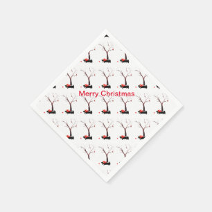 Saisonale Scottie Dog Art und Robins Serviette