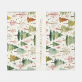 Saisonale Waldbäume schnallen sich zu Weihnachten Fleecedecke (Vorderseite (Horizontal))