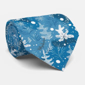 Saisonale Winterblaue Blätter Krawatte (Gerollt)