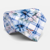 Saisonale Winterblaue Blumengebinde Krawatte (Gerollt)