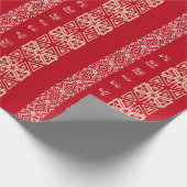 Saisonale Ziermuster Roter Kundenwunsch Gruß Geschenkpapier (Ecke)