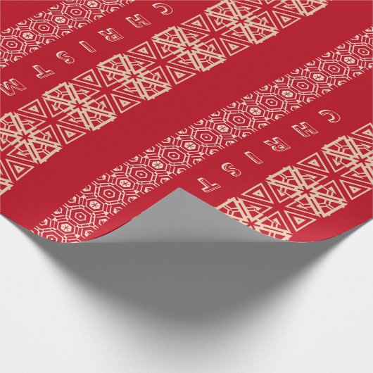 Saisonale Ziermuster Roter Kundenwunsch Gruß Geschenkpapier (Ecke)