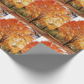 Saisonaler Ahornblätterbaum / Orangefarbene Blätte Geschenkpapier (Ecke)