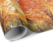 Saisonaler Ahornblätterbaum / Orangefarbene Blätte Geschenkpapier (Rolleneckpunkt)