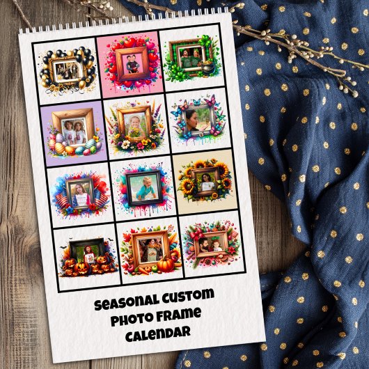 Saisonaler benutzerdefinierter Fotorahmkalender Kalender