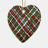 Saisonaler, farbenfroher, grafischer Burlap Keramik Ornament (Links)