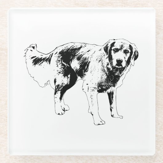 Saisonaler Hunde-Kontur-Untersetzer Glasuntersetzer (Vorderseite)